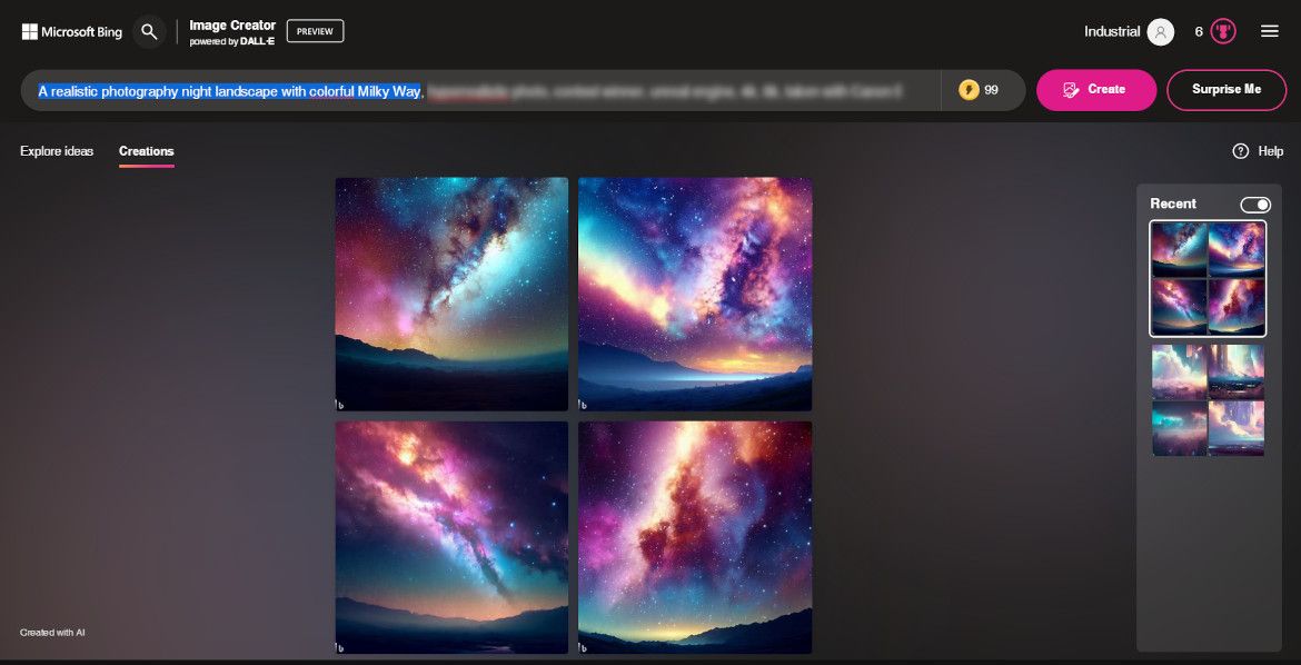 Bing Image Creator alaturi de Bing Chat in bara laterala Microsoft Edge