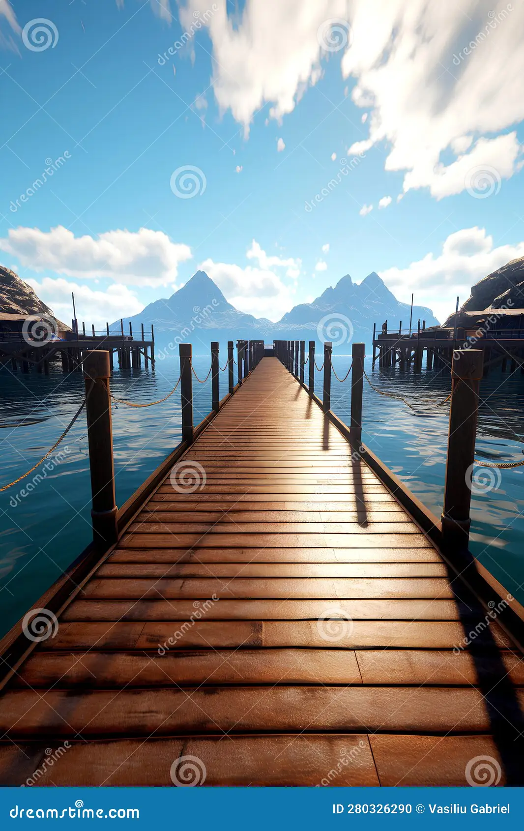 The long wooden pier, elegant 