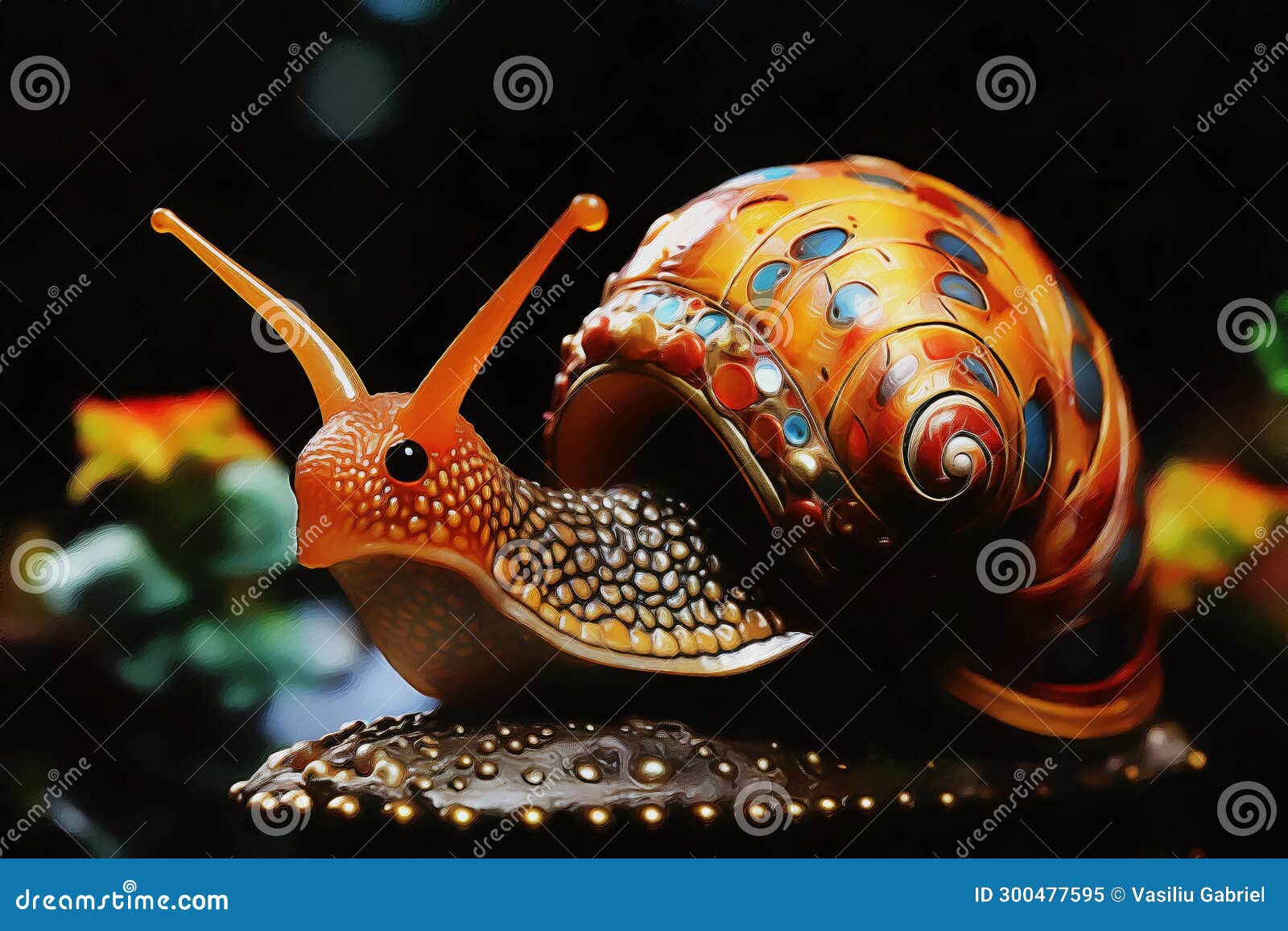 A beautiful intricate unicorn snail cute fantasy character with a shell of pure shining gold. Cute Inspirations