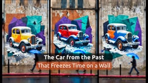 🚗 Mașina din Trecut Care Îngheață Timpul pe Zid